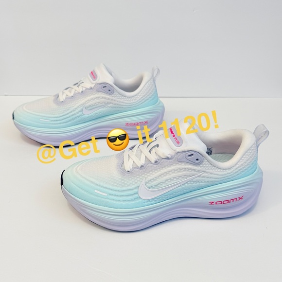 Nike Vomero Plus Women's Road Running Shoes White Blue Pink Glacier IM6682-159 - Picture 3 of 11